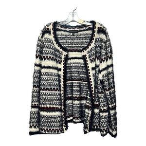 Lane Bryant Fuzzy Knit Cardigan Collarless Open Front Sweater Plus-Size 20